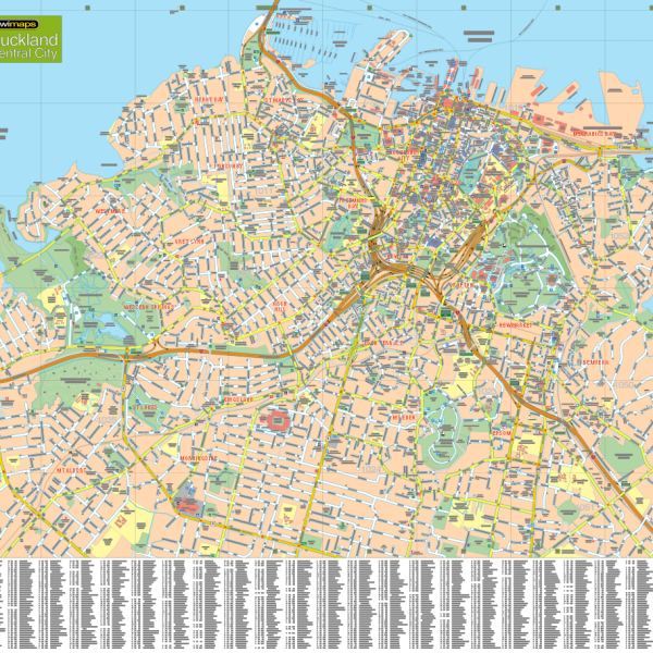 Auckland City & District Map – MapCo NZ Ltd – Maori, Pacific Island and ...