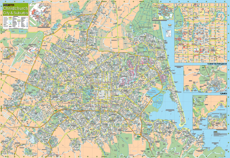 Christchurch, Ashburton and Rangiora Districts road map – MapCo NZ Ltd ...