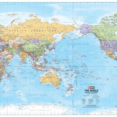 World NZ Centred Standard Map – MapCo NZ Ltd – Maori, Pacific Island ...